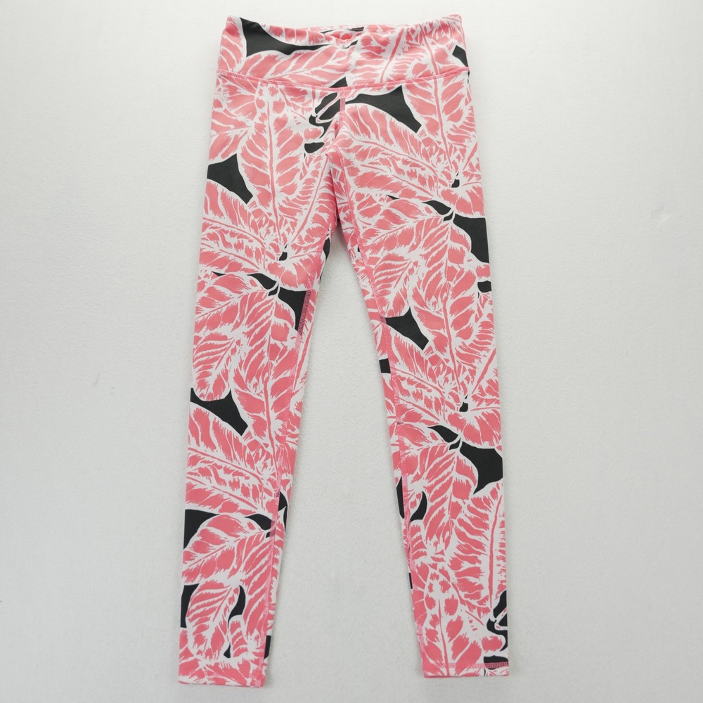 Alo Yoga Palm Springs Airbrush Leggings Guava Coral Pink Leaf Print S RN87370